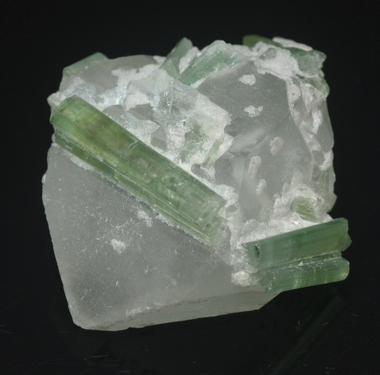 Morganite with Tourmaline Crystals Mineral Specimen - 10g