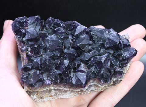 Amethyst with Hematite Crystal Cluster - India