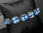 Vintage Handmade Navajo Mosaic Gemstone Inlay Sterling Silver Bracelet