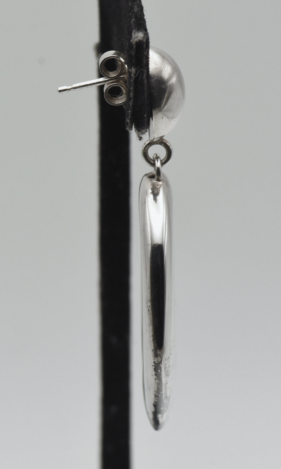 UNMATCHED Milor - Vintage Sterling Silver Hollow Oval Dangle Earring