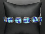 Vintage Handmade Navajo Mosaic Gemstone Inlay Sterling Silver Bracelet