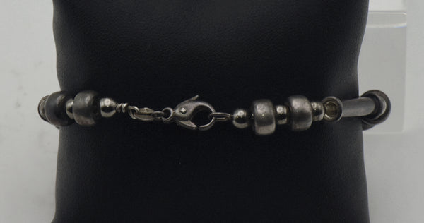 Milor - Vintage Sterling Silver Beaded Bracelet - 8.25"