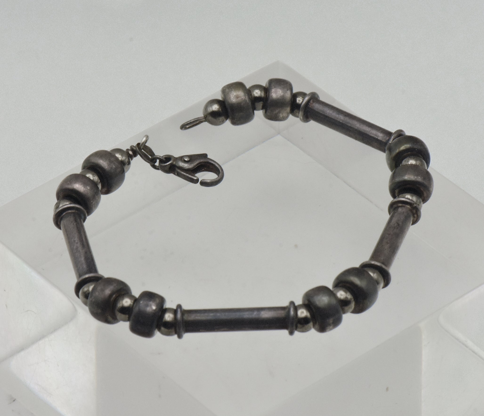 Milor - Vintage Sterling Silver Beaded Bracelet - 8.25"