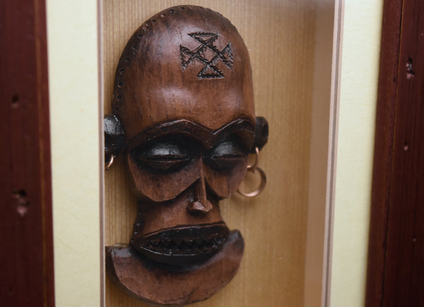 Decorative Carved Mask Shadow Box Wall Art