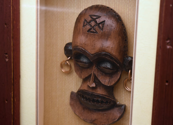 Decorative Carved Mask Shadow Box Wall Art