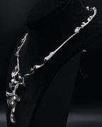 Stunning Vintage Sterling Silver and Pearl Calla Lily Necklace and Earrings Set