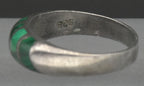 Vintage Handmade Malachite Sterling Silver Band - Size 8