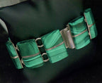 Vintage Handmade Mexican Sterling Silver & Malachite Panel Bracelet - 6.75"