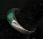 Vintage Handmade Malachite Sterling Silver Band - Size 8