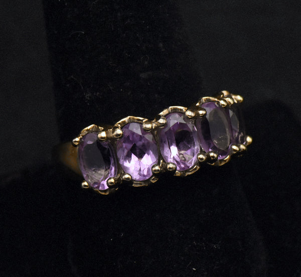 Vintage Amethyst Vermeil Ring - Size 9.25