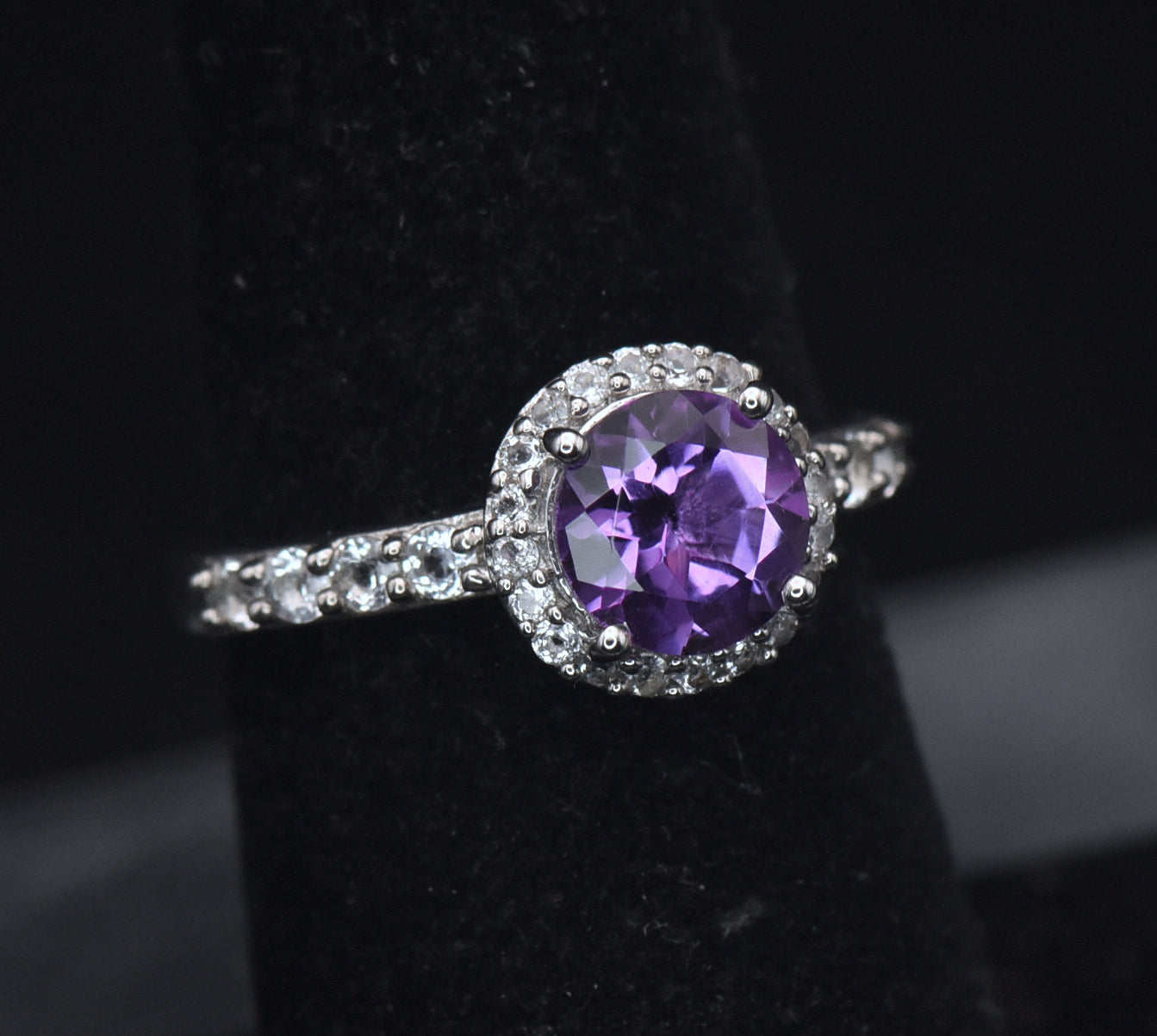 Vintage Amethyst Sterling Silver Ring - Size 6