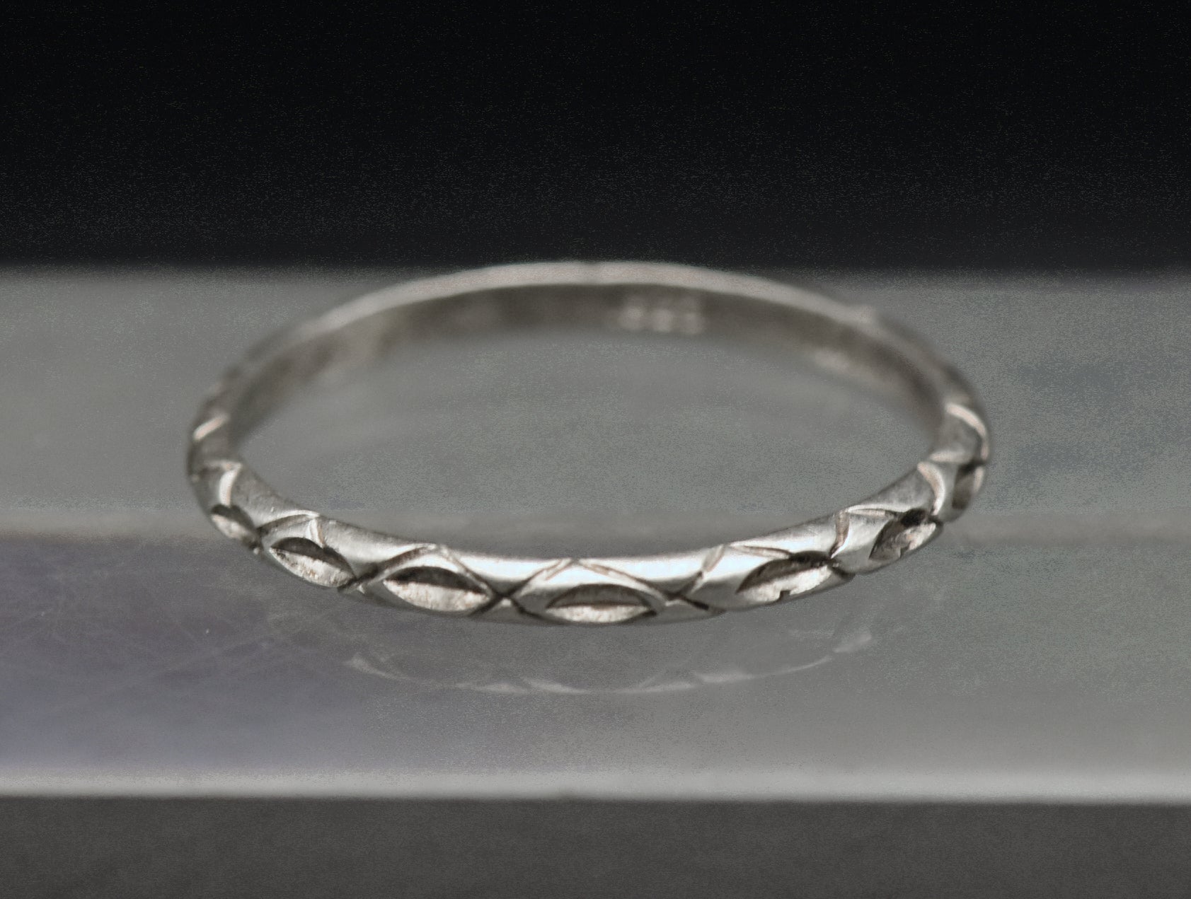 Vintage Engraved Design Sterling Silver Band - Size 11