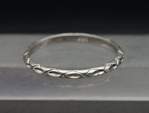 Vintage Engraved Design Sterling Silver Band - Size 11