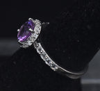 Vintage Amethyst Sterling Silver Ring - Size 6