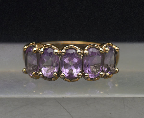 Vintage Amethyst Vermeil Ring - Size 9.25