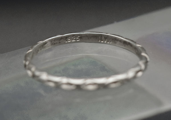 Vintage Engraved Design Sterling Silver Band - Size 11