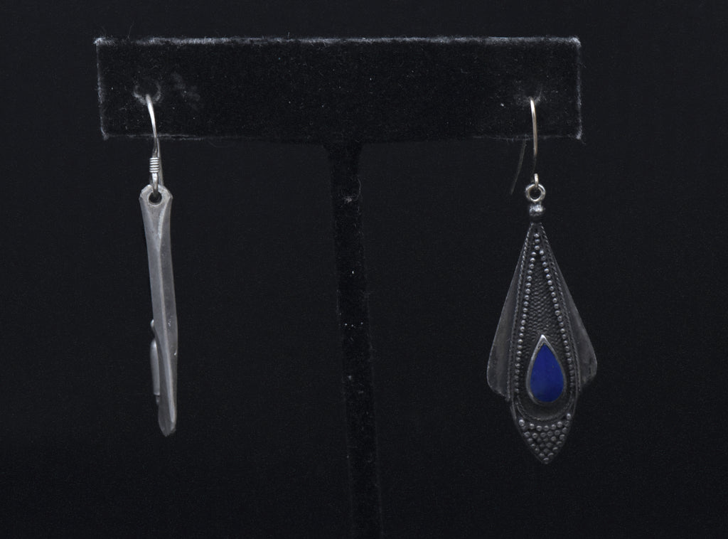 Mismatched Vintage Handmade Sterling Silver Earrings