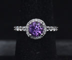 Vintage Amethyst Sterling Silver Ring - Size 6