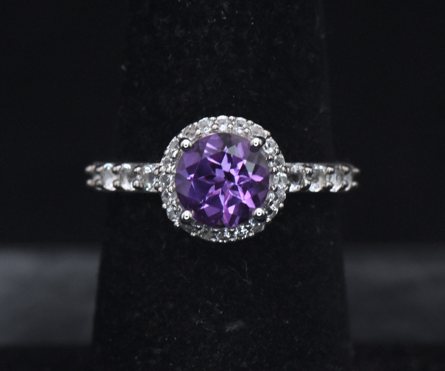 Vintage Amethyst Sterling Silver Ring - Size 6