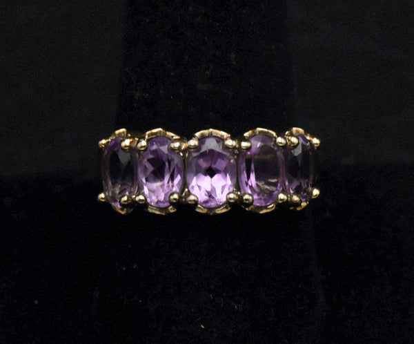 Vintage Amethyst Vermeil Ring - Size 9.25