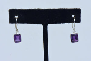 Vintage Sterling Silver Amethyst Dangle Earrings