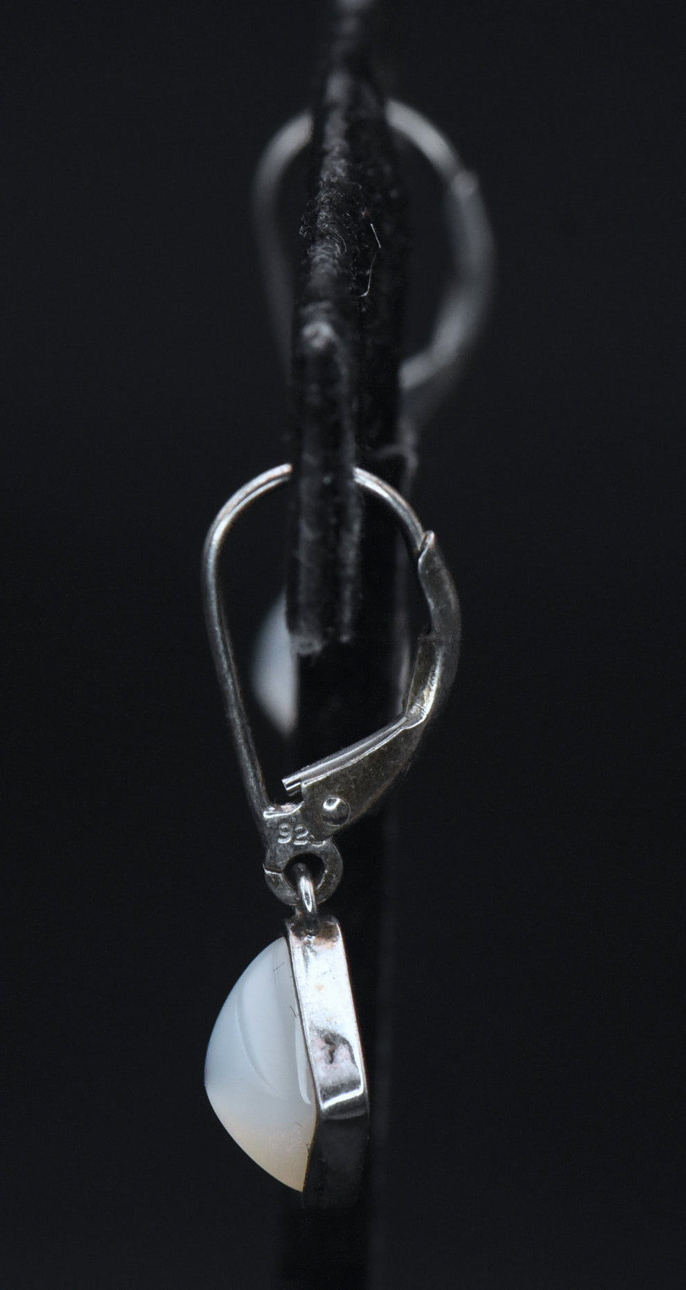 Vintage Mother of Pearl Sterling Silver Dangle Earrings