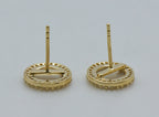Gold Tone Sterling Silver Mother of Pearl and Topaz Stud Earrings