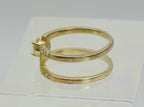 Vintage Unique Modern Design Gold Tone Sterling Silver CZ Ring - Size 8