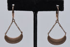Vintage Sterling Silver Copper Tone Dangle Earrings