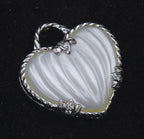 Judith Ripka - Sterling Silver Mother of Pearl & CZ Heart Pendant