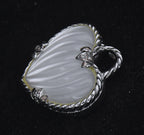 Judith Ripka - Sterling Silver Mother of Pearl & CZ Heart Pendant