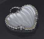 Judith Ripka - Sterling Silver Mother of Pearl & CZ Heart Pendant