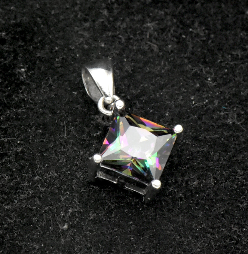 Vintage Mystic Quartz Sterling Silver Pendant