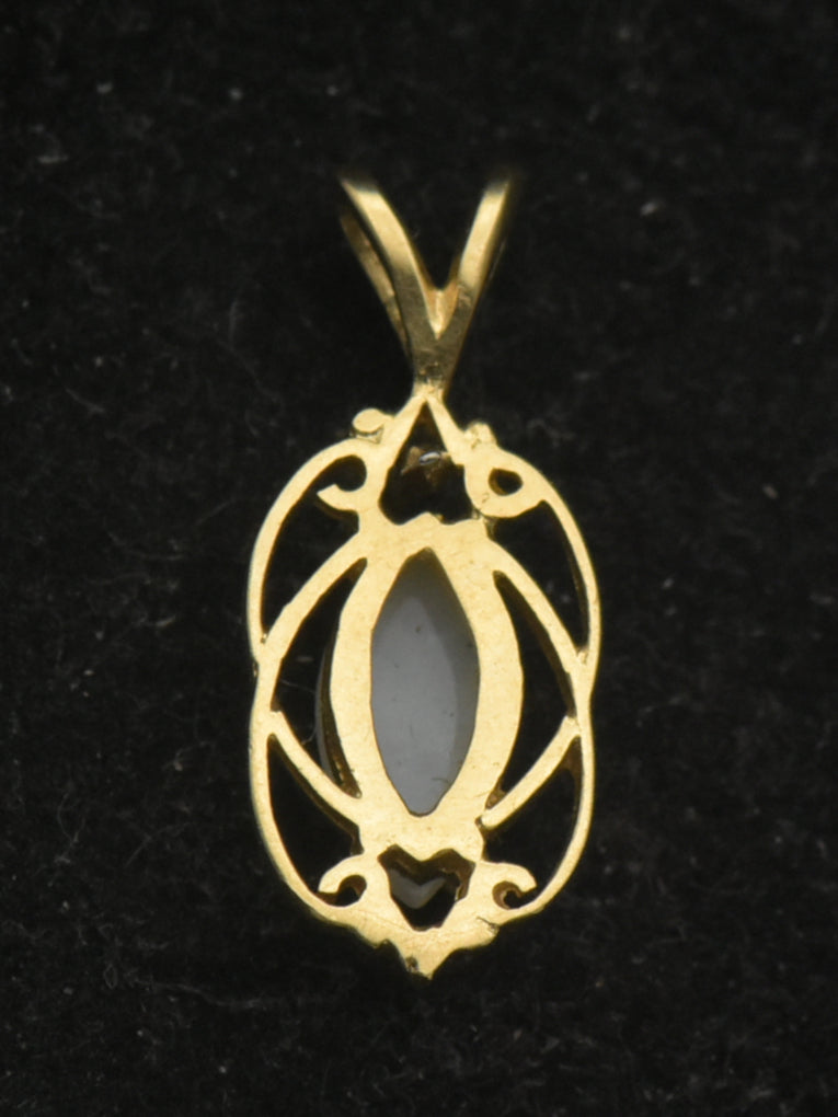 Vintage 14k Gold and White Opal Pendant