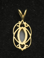 Vintage 14k Gold and White Opal Pendant