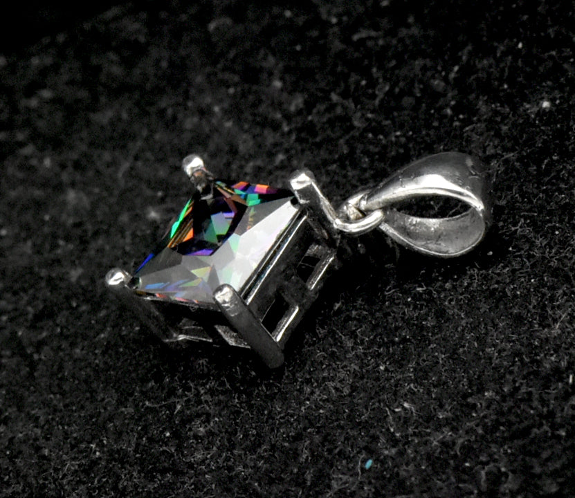 Vintage Mystic Quartz Sterling Silver Pendant