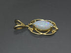 Vintage 14k Gold and White Opal Pendant