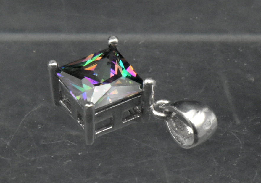Vintage Mystic Quartz Sterling Silver Pendant