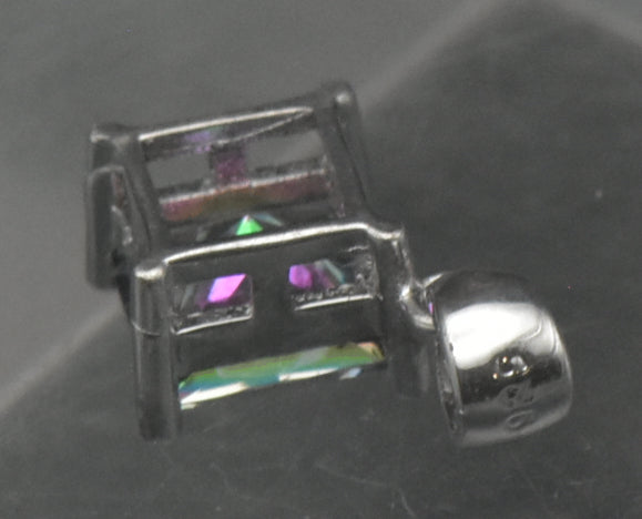 Vintage Mystic Quartz Sterling Silver Pendant
