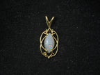 Vintage 14k Gold and White Opal Pendant