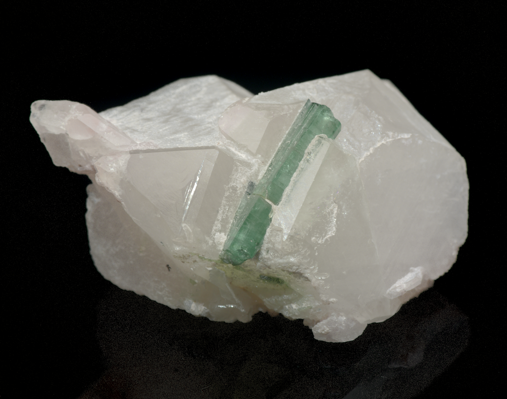 Morganite with Green Tourmaline Mineral Specimen - 70g