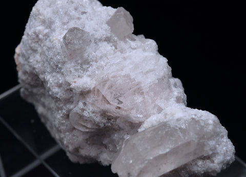 Morganite and Quartz on Matrix Mineral Specimen - Afghanistan