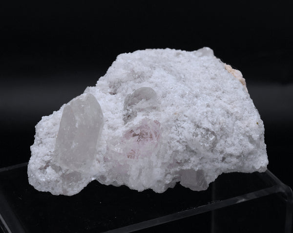 Morganite and Quartz on Matrix Mineral Specimen - Afghanistan