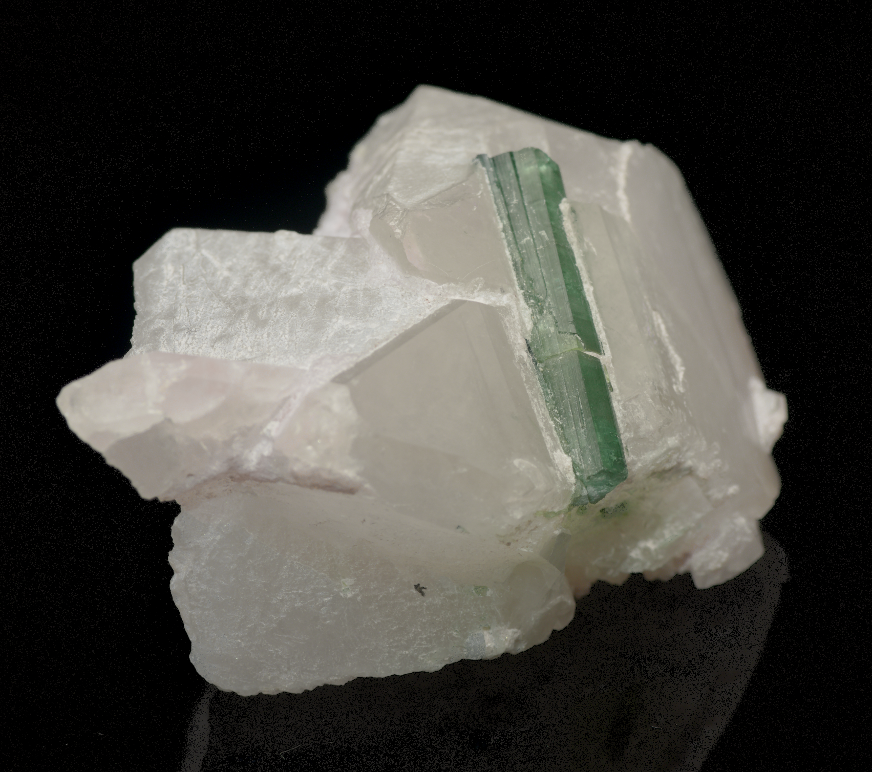 Morganite with Green Tourmaline Mineral Specimen - 70g