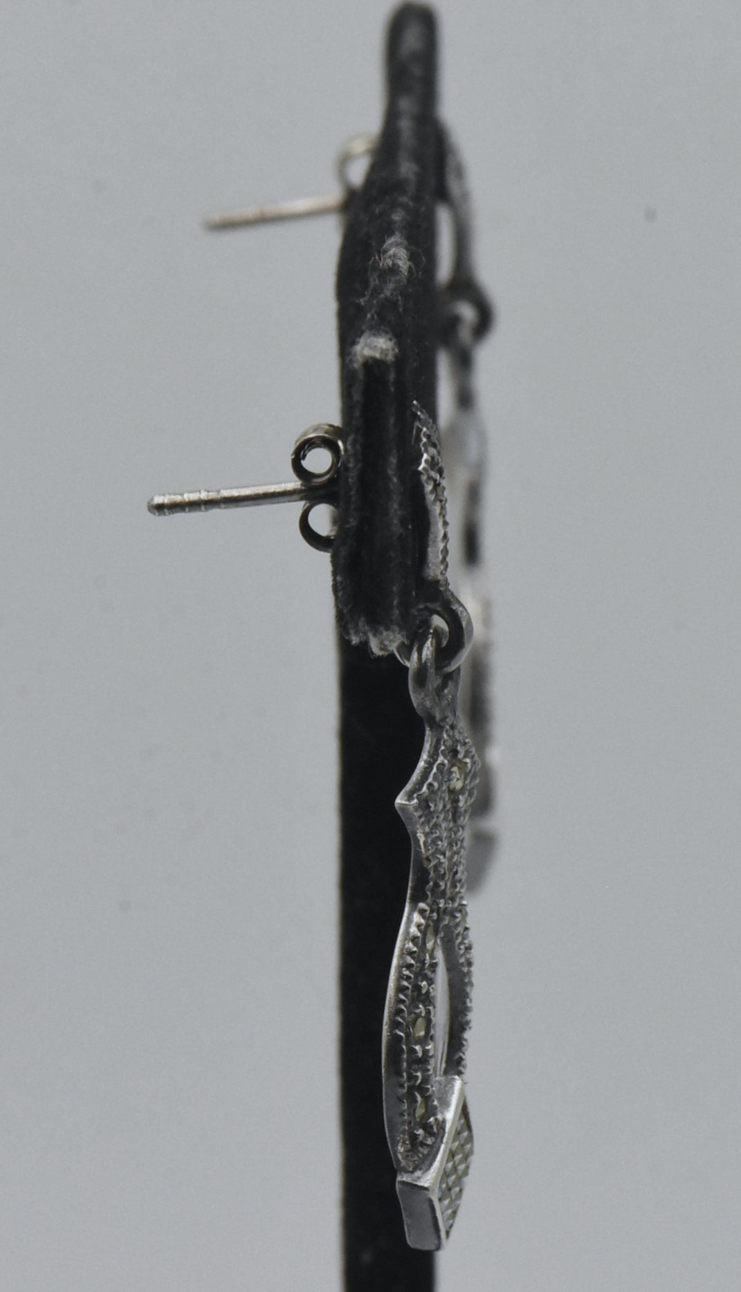 Vintage Sterling Silver and Marcasite Dangle Earrings