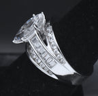 Stunning Sterling Silver Cubic Zirconia Ring - Size 6.25