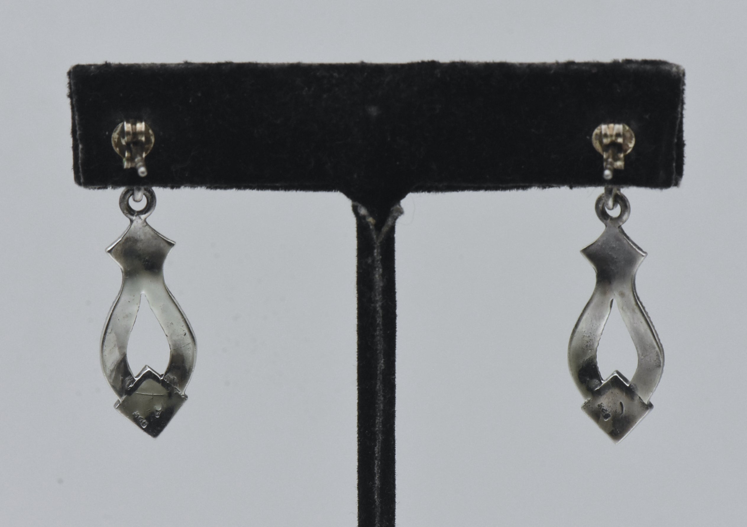 Vintage Sterling Silver and Marcasite Dangle Earrings
