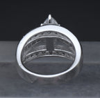 Stunning Sterling Silver Cubic Zirconia Ring - Size 6.25
