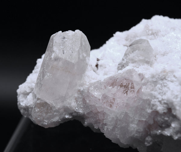 Morganite and Quartz on Matrix Mineral Specimen - Afghanistan