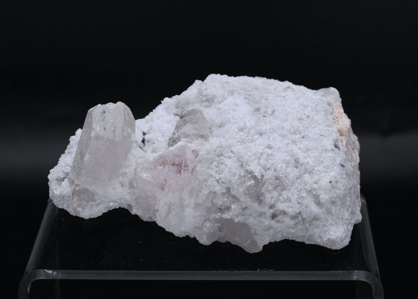 Morganite and Quartz on Matrix Mineral Specimen - Afghanistan